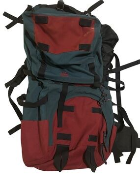 Ems 5000 Vintage Outdoor Daypack Backpack - Teal & Red